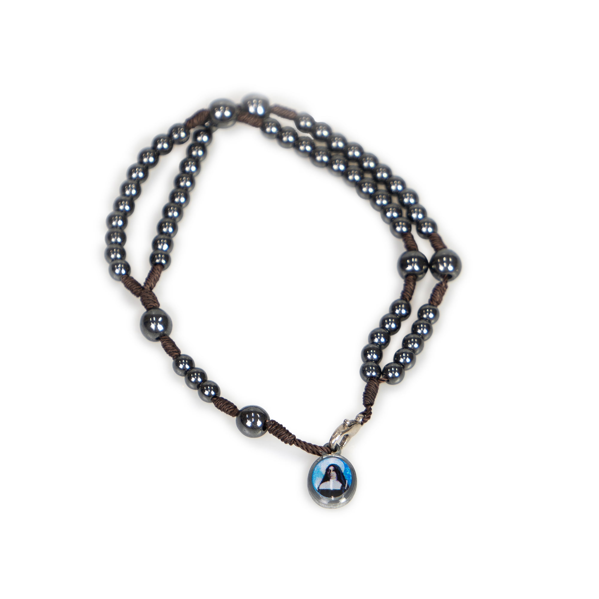 TERÇO DE PULSO SANTA PAULINA – PEDRA HEMATITA 