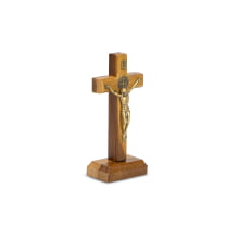 CRUCIFIXO DE MADEIRA - Medalha de São Bento - 12CM
